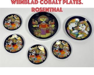 Lot 200 Collection of 6 BJORN WIINBLAD Cobalt Plates. ROSENTHAL