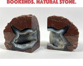 Lot 203 Pr 7 Agate Geode Bookends. Natural Stone. 