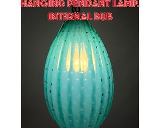Lot 215 Italian Murano Glass Hanging Pendant Lamp. Internal Bub