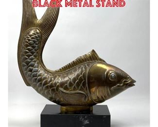 Lot 220 Chapman brass fish on black metal stand