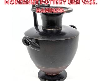 Lot 225 P IPSEN Copenhagen Modernist Pottery Urn Vase. Handled.