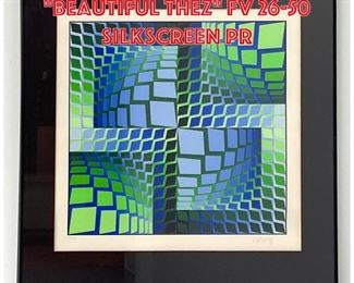 Lot 231 Victor Vasarely Beautiful Thez FV 2650 Silkscreen Pr