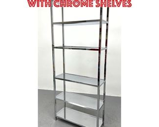 Lot 236 Chrome Etagere Shelf with chrome shelves
