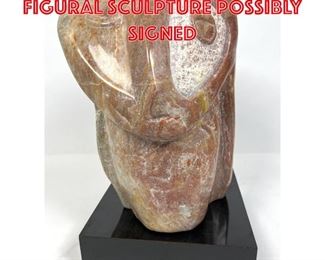 Lot 243 Carve stone abstract figural sculpture possibly signed 