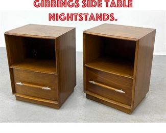 Lot 247 Pair T.H. ROBSJOHN GIBBINGS Side Table Nightstands. 