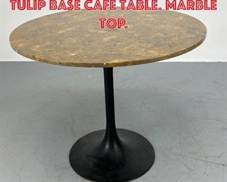 Lot 253 Eero Saarinen style Tulip Base Cafe Table. Marble Top.