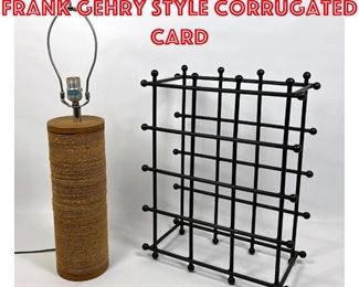 Lot 255 2pc Modernist Design. Frank Gehry style Corrugated Card