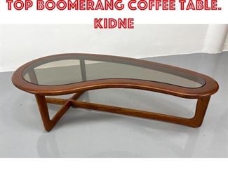 Lot 260 LANE Attributed Glass Top Boomerang Coffee Table. Kidne
