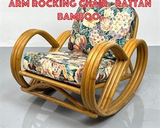 Lot 264 Paul Frankl Pretzel Arm Rocking Chair. Rattan Bamboo. 