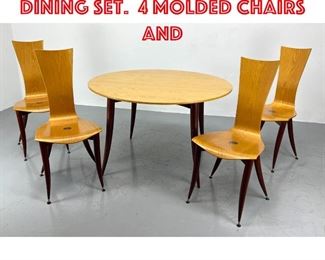 Lot 268 Italian Modern Dinette Dining Set. 4 Molded chairs and