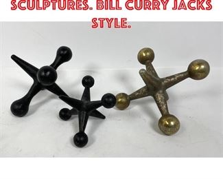 Lot 271 3 pcs Jacks Table Sculptures. Bill Curry Jacks Style.