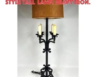 Lot 276 4ft Tommi Parzinger style Tall Lamp. Heavy Iron. 