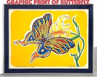 Lot 278 Signed and Numbered Graphic Print of Butterfly. 