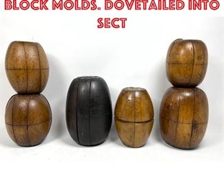 Lot 282 Lot 6 pcs Wood Puzzle Block Molds. Dovetailed into sect