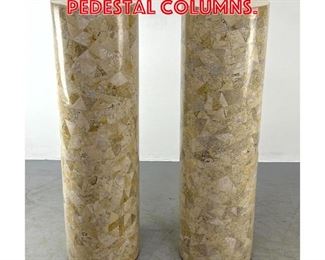 Lot 285 Pair Tessellated Stone Pedestal Columns. 
