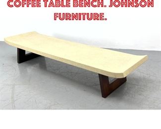 Lot 293 PAUL FRANKL Cork Coffee Table Bench. Johnson Furniture.
