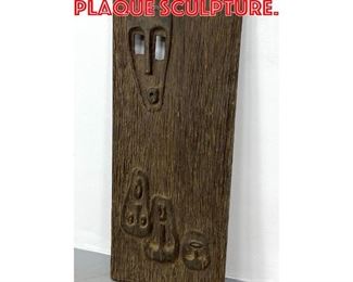 Lot 296 Modernist Wood Wall Plaque Sculpture. 