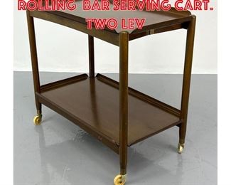 Lot 298 Collapsible Portable Rolling Bar Serving Cart. Two lev