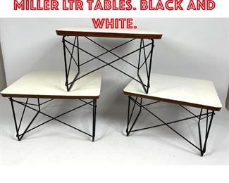Lot 313 3pcs Eames Herman Miller LTR Tables. Black and White. 