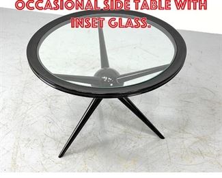 Lot 314 Gio Ponti Style Occasional Side Table with Inset Glass.