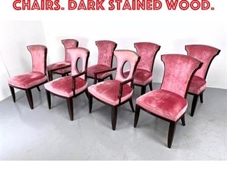 Lot 318 Set 8 HENREDON Dining Chairs. Dark stained wood. 