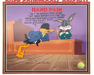 Lot 326 Bugs Bunny and Daffy Duck Courtroom. Original Hand Pain