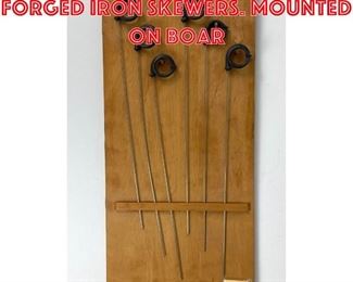 Lot 330 Set 6 ALBERT PALEY Forged Iron Skewers. Mounted on Boar