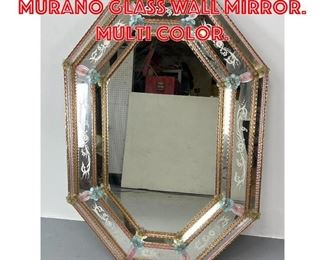 Lot 331 Signed Venetian Murano Glass Wall Mirror. Multi color. 