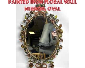 Lot 333 FLORENTIA Italian Painted Iron Floral Wall Mirror. Oval