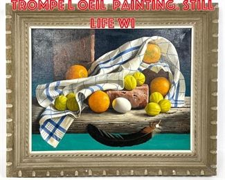 Lot 337 LODEWYK BRUCKMAN Trompe L Oeil Painting. Still Life wi