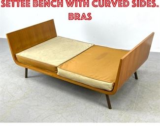 Lot 349 GIO PONTI Rare Low Settee Bench with Curved sides. Bras