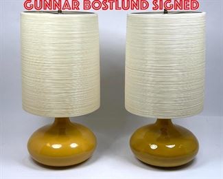 Lot 350 Pr Lamps Lotte Gunnar BOSTLUND signed