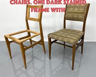 Lot 352 2pc GIO PONTI Side Chairs. One dark stained frame with 
