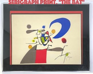 Lot 357 JOAN MIRO Color Serigraph Print. The Bat