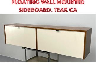 Lot 364 FLORENCE KNOLL Floating Wall Mounted Sideboard. Teak Ca