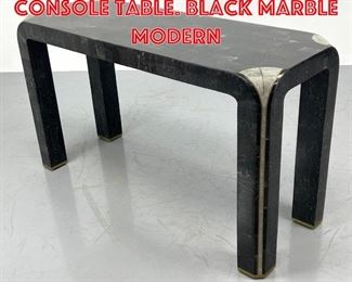 Lot 372 MAITLAND SMITH Style Console Table. Black Marble Modern