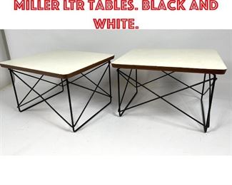 Lot 377 Pair Eames Herman Miller LTR Tables. Black and White. 