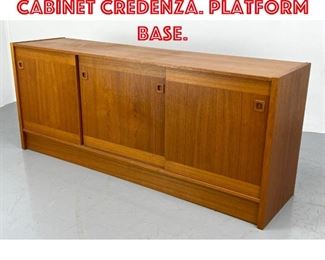 Lot 379 Danish teak server cabinet Credenza. Platform Base. 