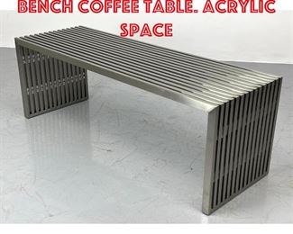 Lot 382 DIA Style Chrome Slat Bench Coffee Table. Acrylic space