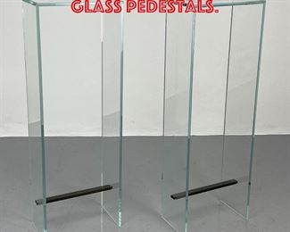Lot 389 Pair of contemporary glass pedestals.
