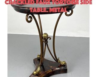 Lot 391 MAITLAND SMITH Crackled Faux Tortoise Side Table. Metal