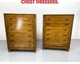 Lot 392 Pair LANE Tall Chest Dressers. 