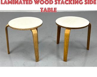 Lot 395 Pr Alvar Aalto style Laminated Wood Stacking Side Table
