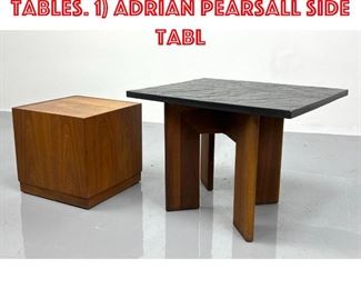 Lot 400 2Pc Modernist Side Tables. 1 Adrian Pearsall Side Tabl