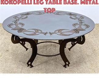 Lot 409 Coffee Table. Metal Kokopelli Leg Table Base. Metal Top