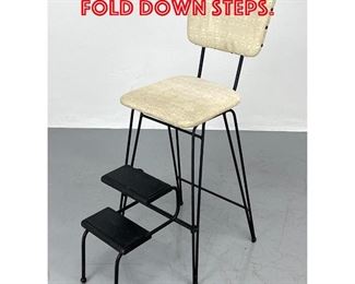 Lot 414 50s Modern stool with Fold Down steps. 