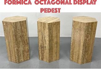 Lot 418 Set 3 Faux Travertine Formica Octagonal Display Pedest