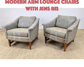 Lot 423 Pair Mid Century Modern Arm Lounge Chairs with Jens Ris