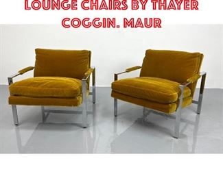 Lot 425 Pair Milo Baughman Lounge Chairs by Thayer Coggin. Maur