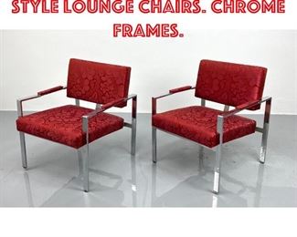 Lot 426 Pair Harvey Probber Style Lounge Chairs. Chrome frames.